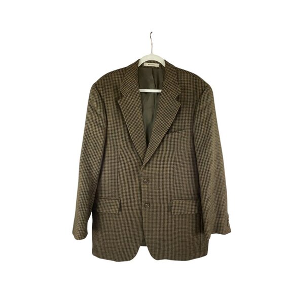 Polo University Club By Ralph Lauren Mens Houndstooth Blazer 43 T Wool Brown - Picture 2 of 12